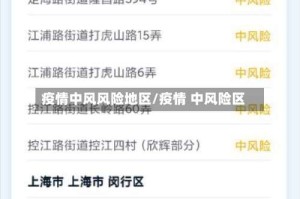 疫情中风风险地区/疫情 中风险区