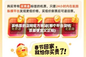 买机票的正规官方网站(哪个平台买机票最便宜又正规)