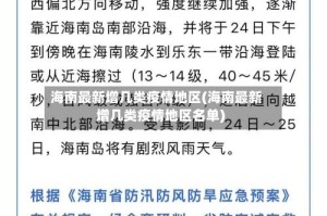 海南最新增几类疫情地区(海南最新增几类疫情地区名单)