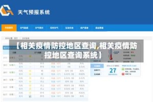 【相关疫情防控地区查询,相关疫情防控地区查询系统】