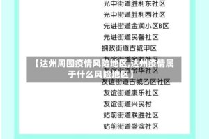 【达州周围疫情风险地区,达州疫情属于什么风险地区】