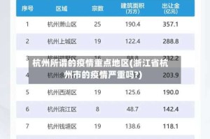 杭州所谓的疫情重点地区(浙江省杭州市的疫情严重吗?)