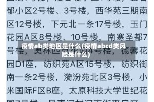 疫情ab类地区是什么(疫情abcd类风险是什么)