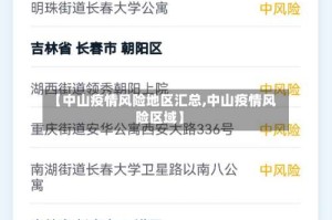 【中山疫情风险地区汇总,中山疫情风险区域】