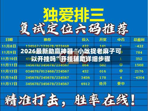 2026最新助赢神器“小吆捉老麻子可以开挂吗	”开挂辅助详细步骤-第3张图片
