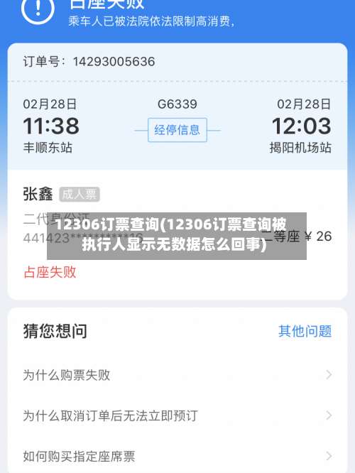 12306订票查询(12306订票查询被执行人显示无数据怎么回事)-第1张图片