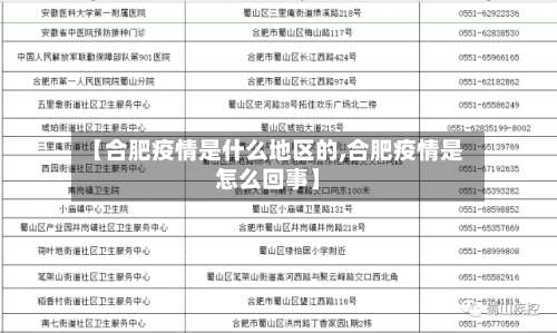 【合肥疫情是什么地区的,合肥疫情是怎么回事】-第1张图片