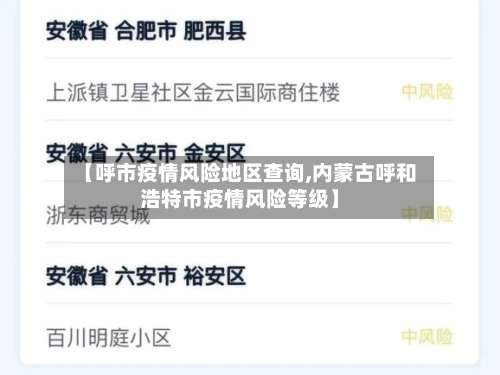 【呼市疫情风险地区查询,内蒙古呼和浩特市疫情风险等级】-第3张图片