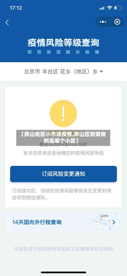 【房山地区小市场疫情,房山区新增病例是哪个小区】-第1张图片
