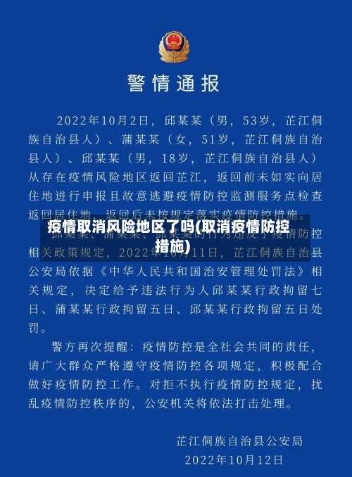 疫情取消风险地区了吗(取消疫情防控措施)-第2张图片