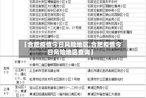 【合肥疫情今日风险地区,合肥疫情今日风险地区查询】-第2张图片
