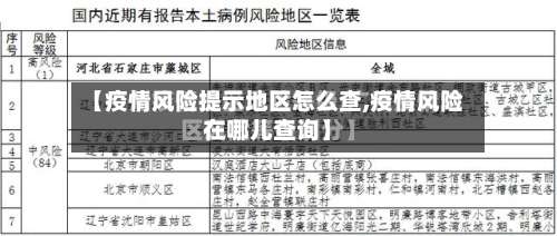 【疫情风险提示地区怎么查,疫情风险在哪儿查询】-第2张图片