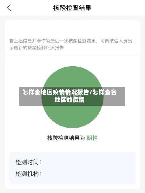 怎样查地区疫情情况报告/怎样查各地区的疫情-第2张图片