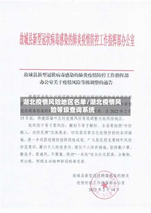 湖北疫情风险地区名单/湖北疫情风险等级查询系统-第1张图片